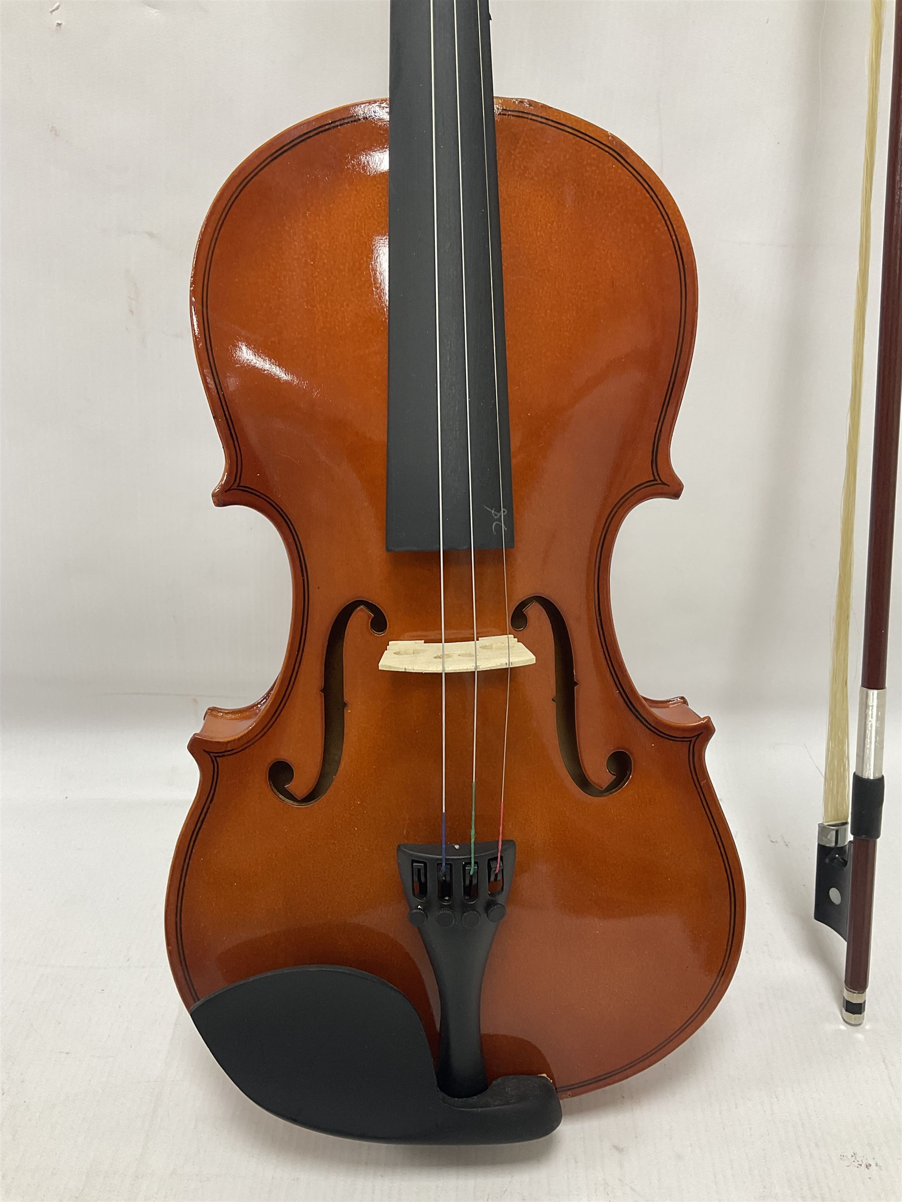 Full size violin with a maple case and ebonised fingerboard and fittings - Image 4 of 15
