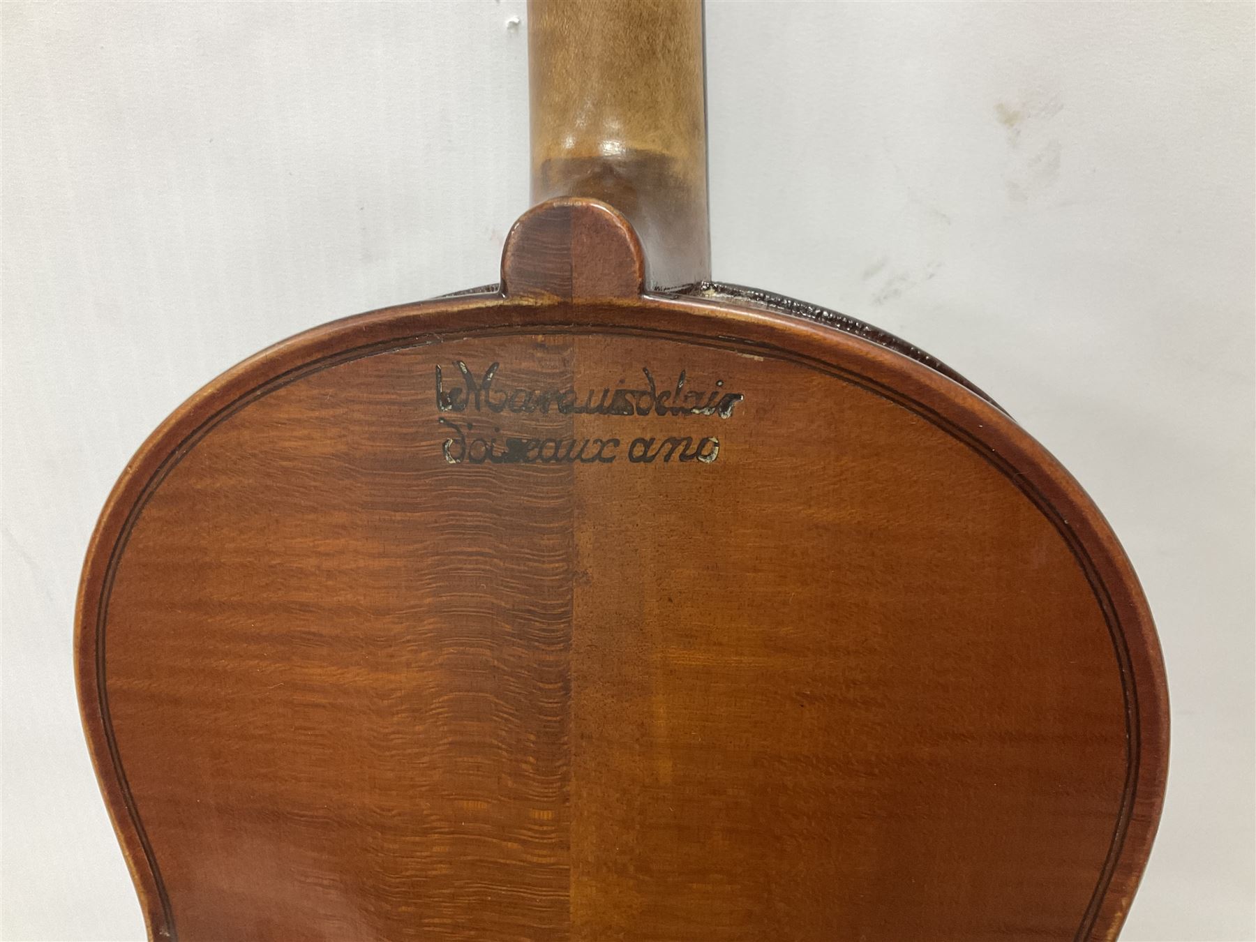 Four violins 1/8th size; half size with Nicolas Bertholini label; three-quarter size with Stradivari - Image 20 of 23