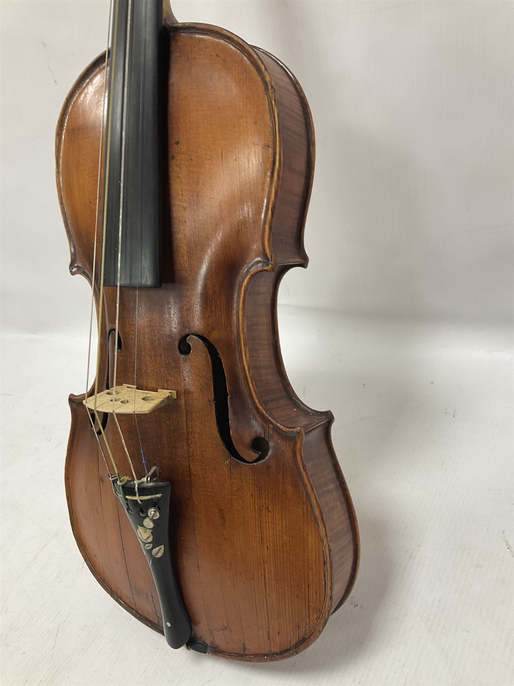 19th century full sized violin in a later hard case - Image 10 of 18
