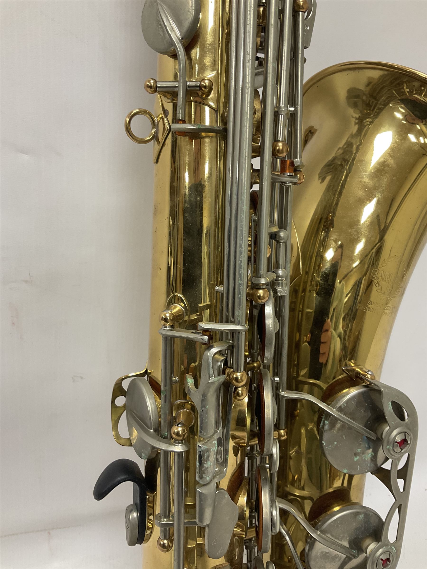 Earlham Tenor saxophone with mouthpiece in a fitted velvet lined hard case - Image 11 of 26