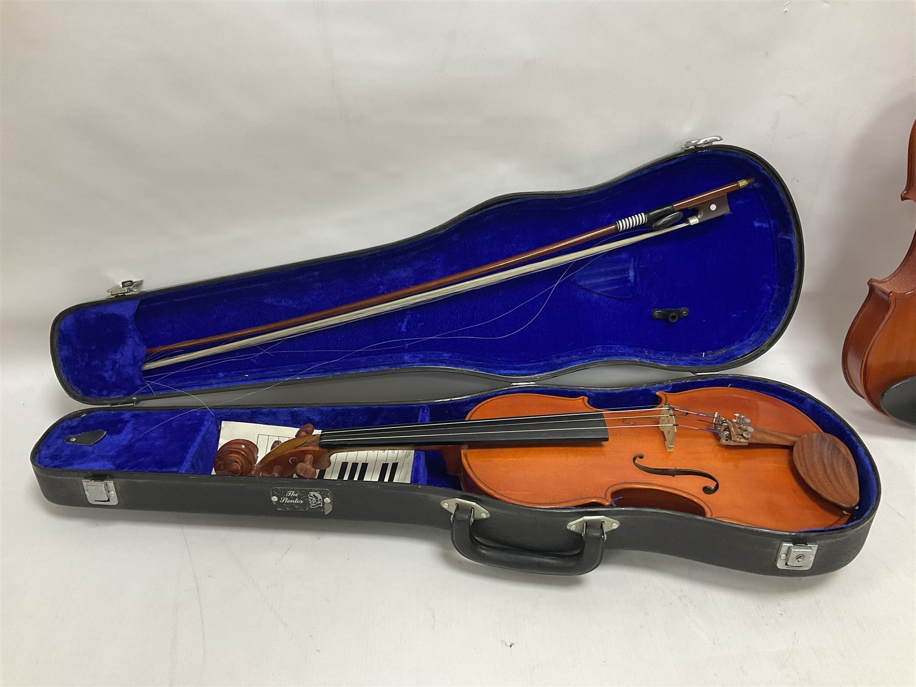 Two contemporary 3/4 violins including a Stentor student with a maple back and ribs and spruce top - Image 16 of 29