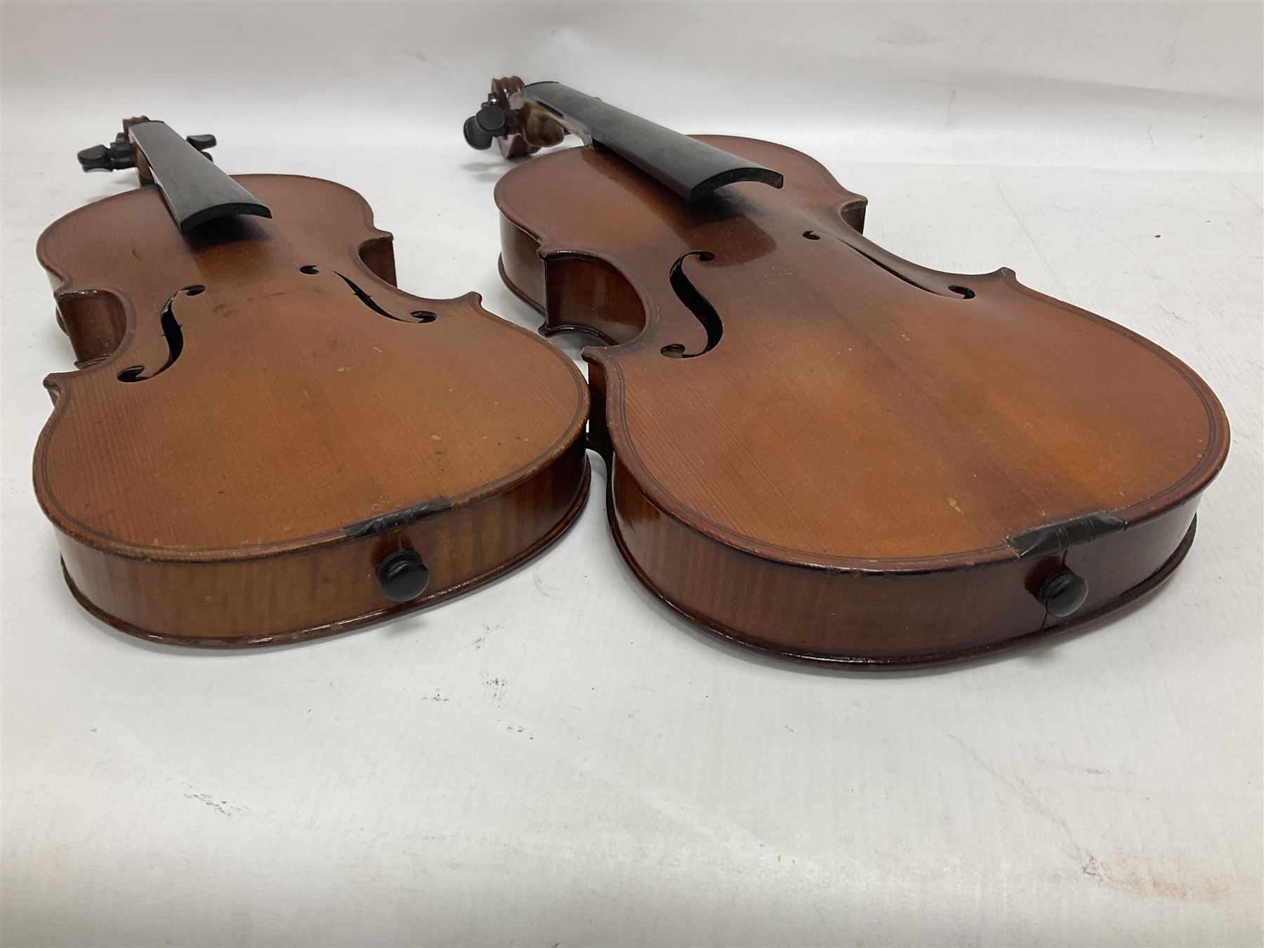 Four violins 1/8th size; half size with Nicolas Bertholini label; three-quarter size with Stradivari - Image 23 of 23