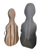 Two full-size hard moulded cello cases