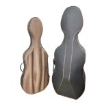 Two full-size hard moulded cello cases