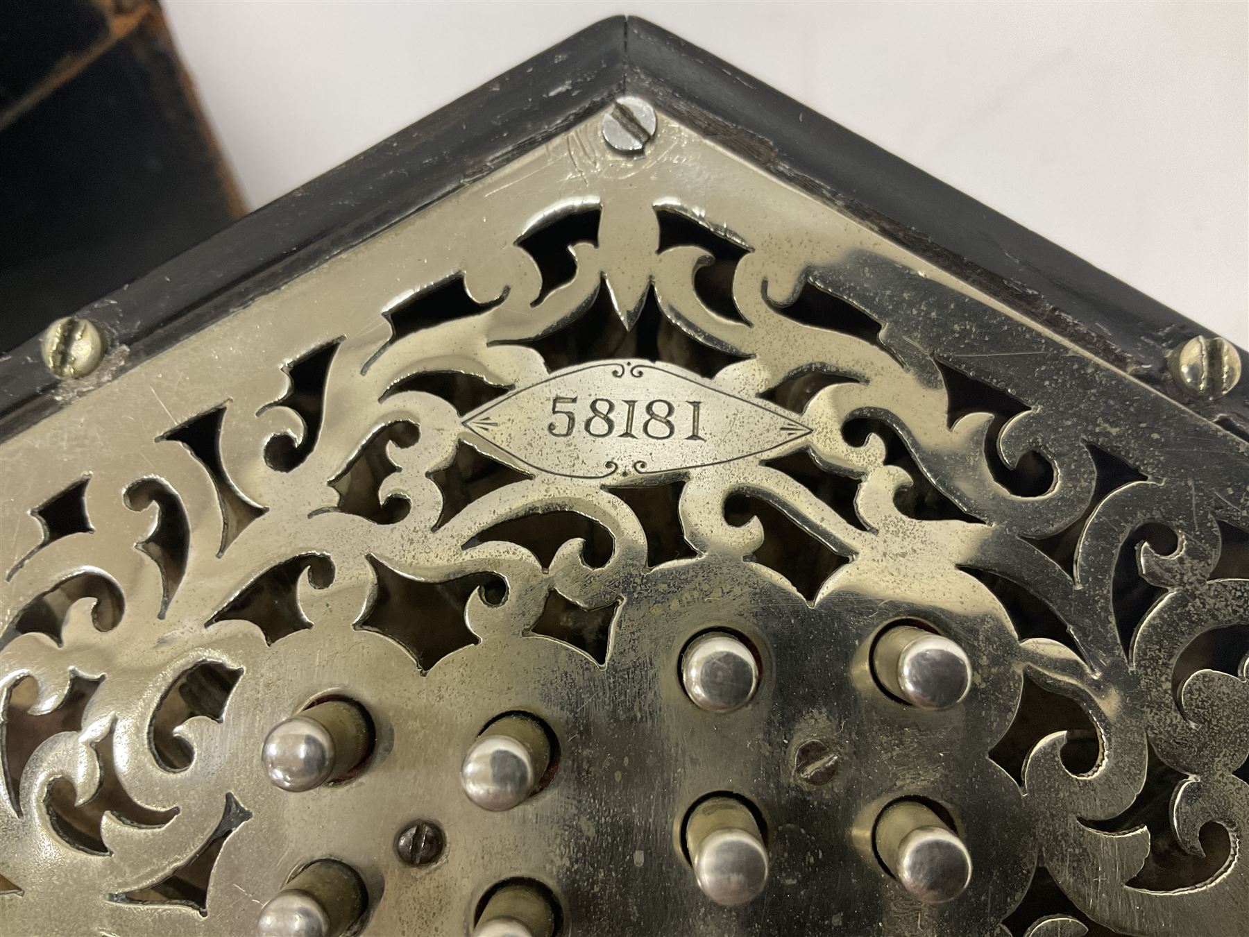 Lachenal & Co English 56 button concertina of hexagonal form - Image 12 of 13