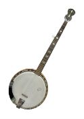 German 5-string contemporary banjo with a soft case
