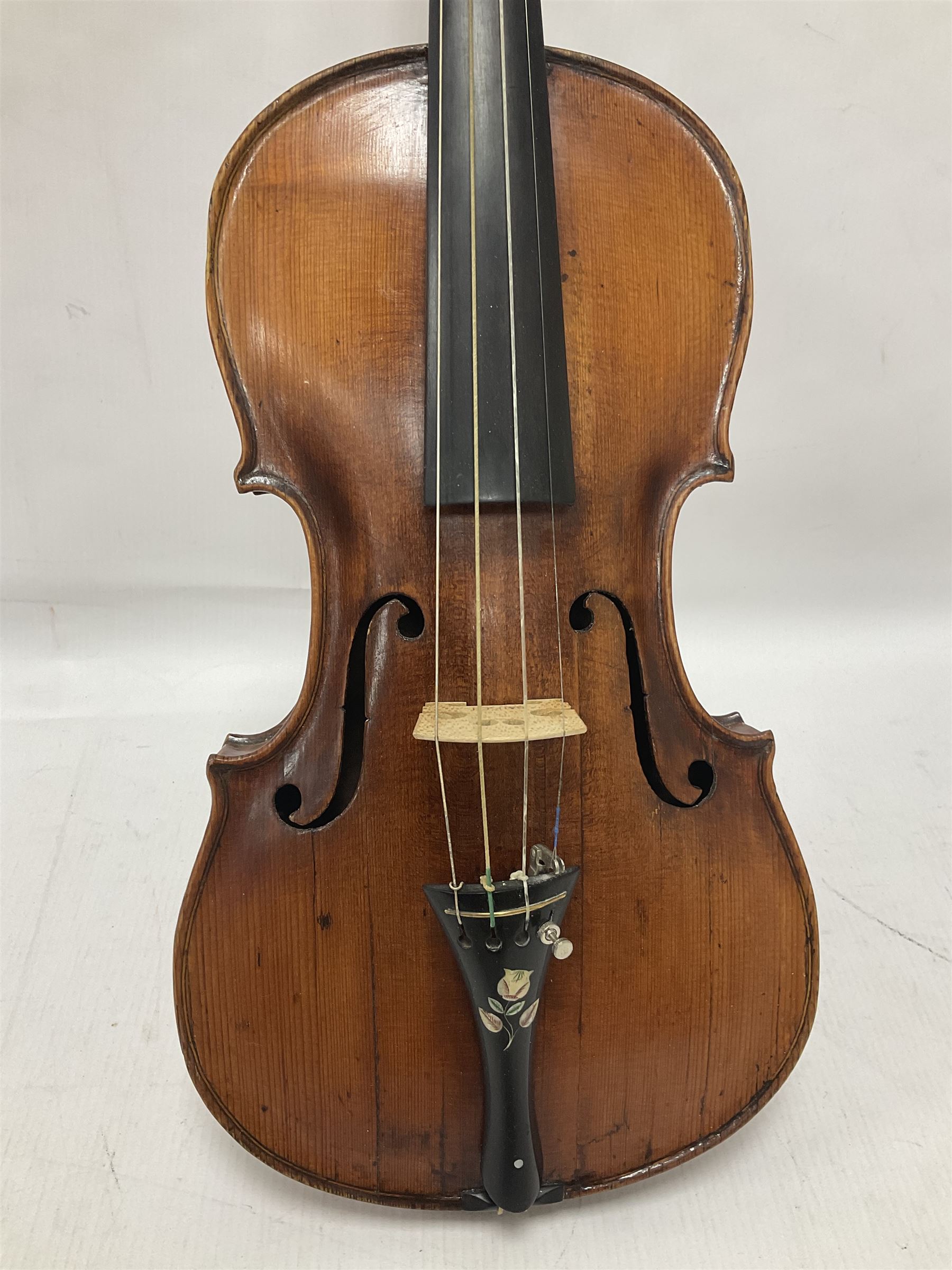 19th century full sized violin in a later hard case - Image 5 of 18