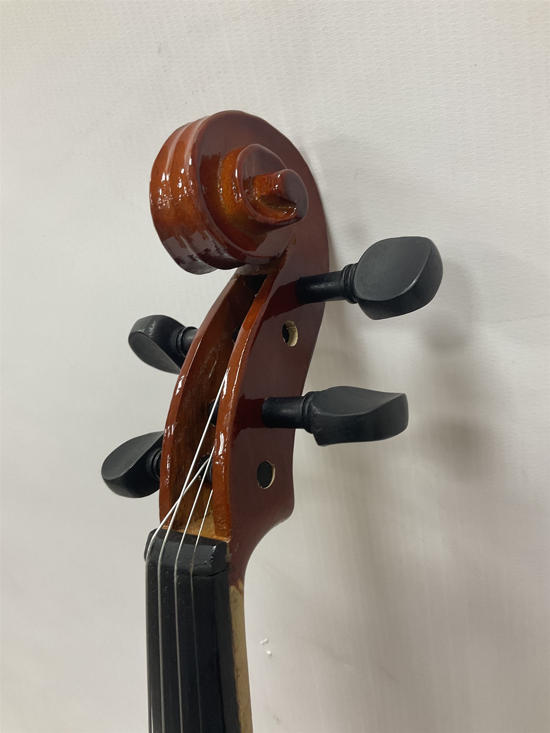 Full size violin with a maple case and ebonised fingerboard and fittings - Image 7 of 21