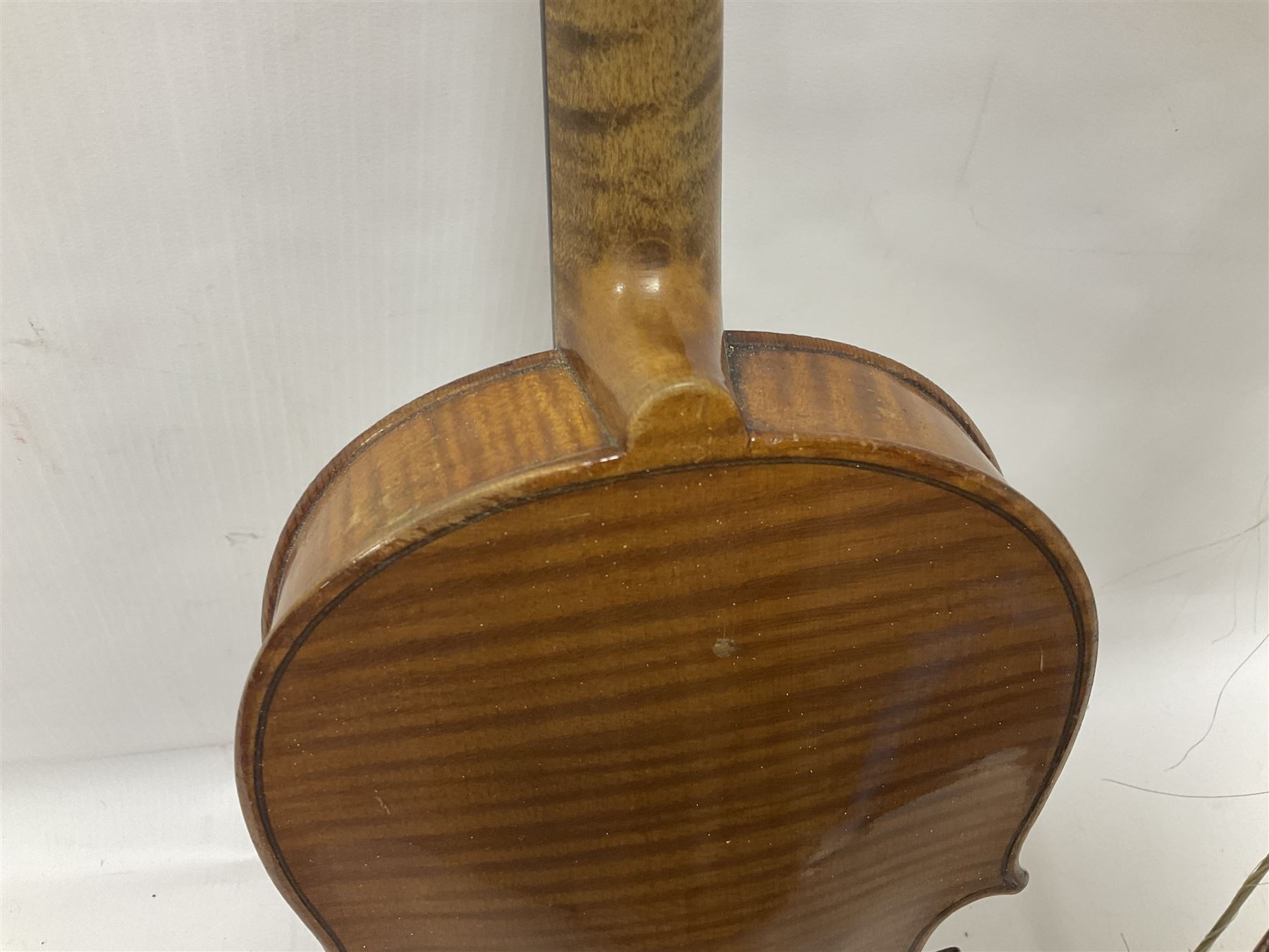 Early 20th century full size violin in a hard case with bow - Image 13 of 20