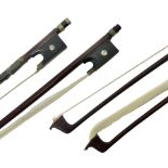 Two wooden violin bows