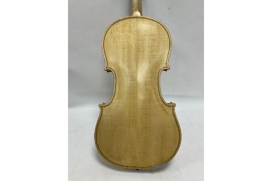 Copy of a full size Stradivarius violin with an ebonised fingerboard and tailpiece - Image 11 of 14