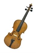 19th century 3/4 size violin in its original fitted wooden “coffin case” Overall length 53cm No bow