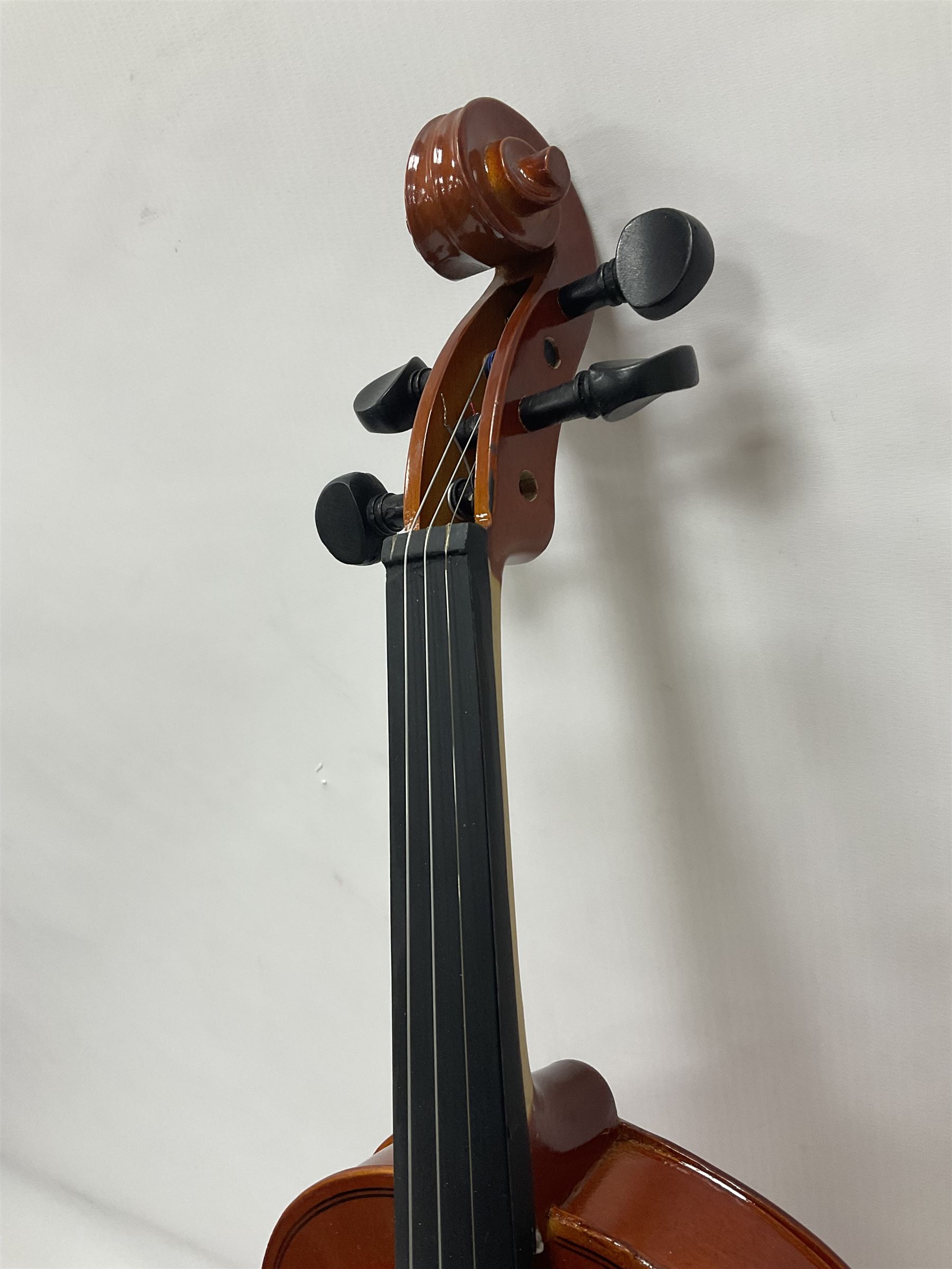 Full size violin with a maple case and ebonised fingerboard and fittings - Image 8 of 15