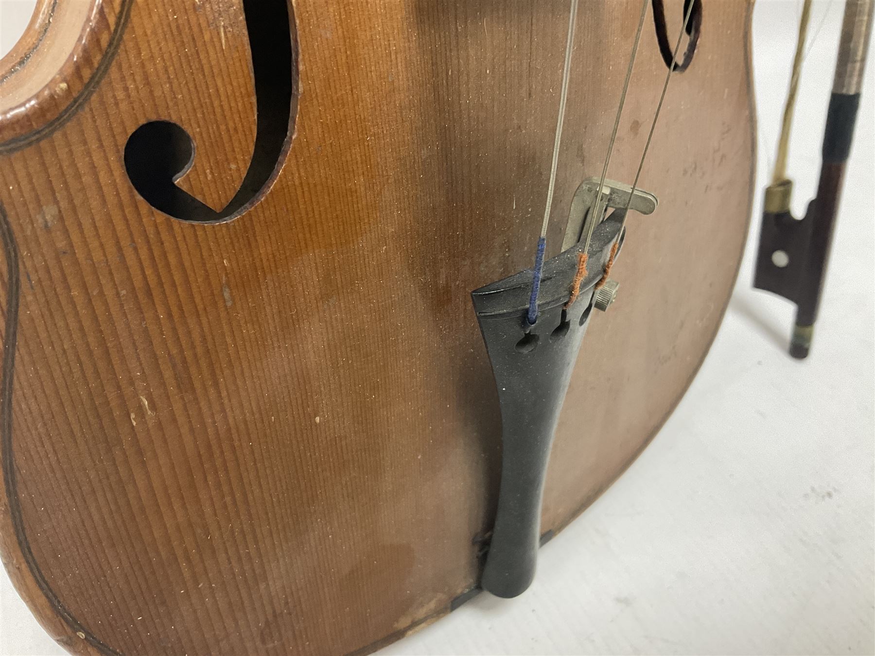 Early 20th century full size violin in a hard case with bow - Image 5 of 20