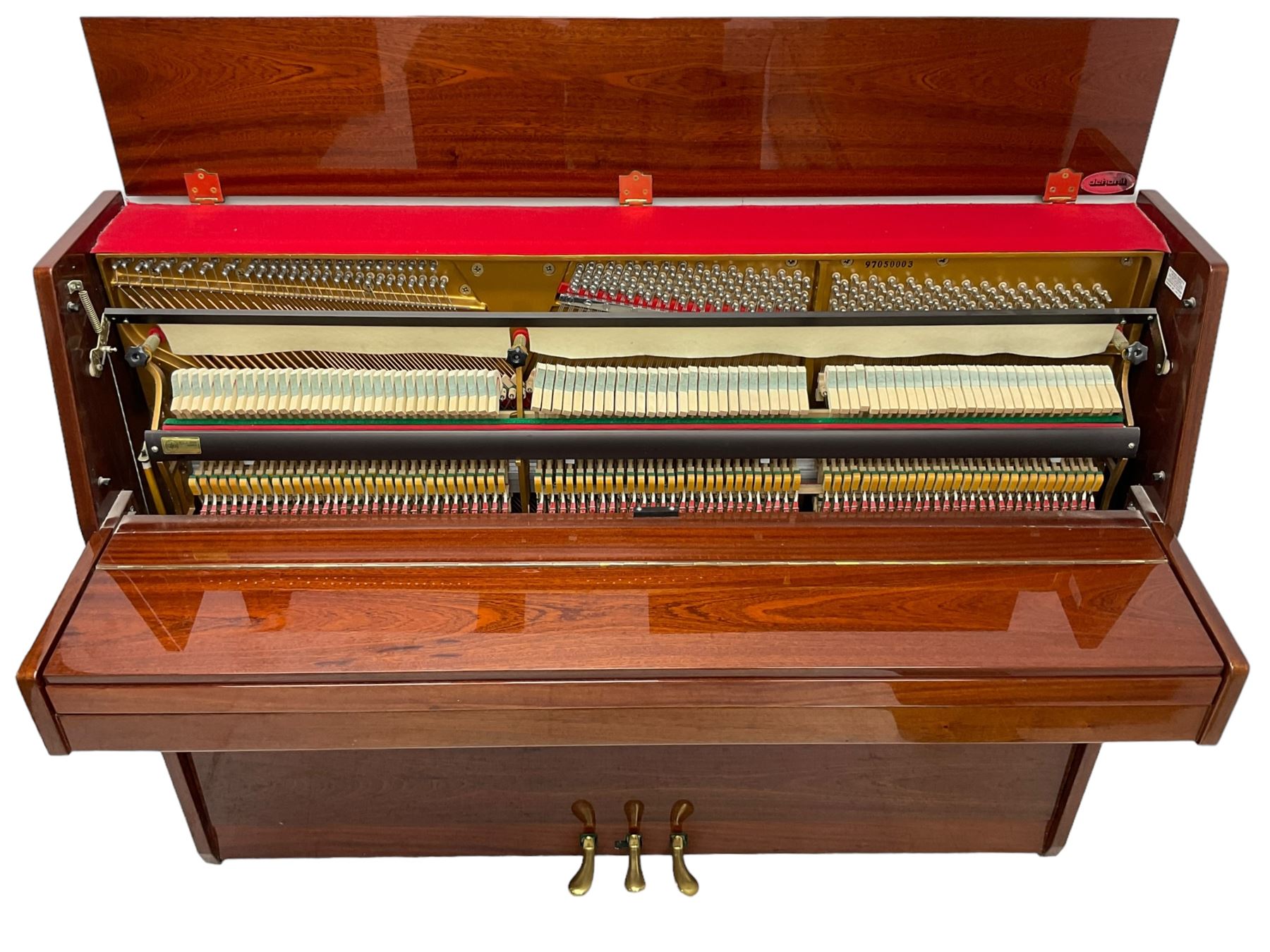 Steinmayer upright series 108 piano in sapele mahogany case - Image 9 of 11