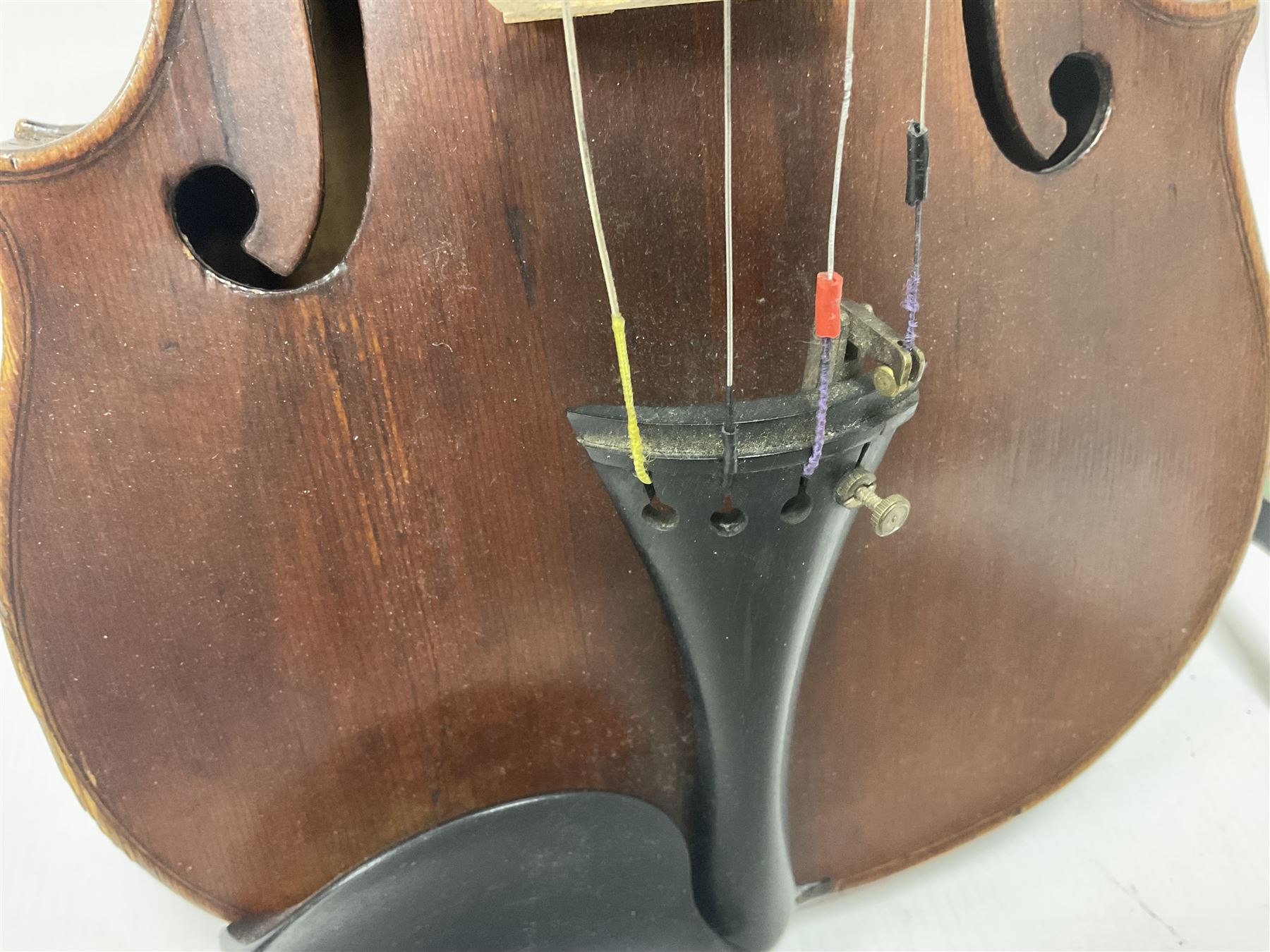 Full size violin and bow in a wooden constructed fitted case - Image 7 of 23
