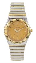 Omega Constellation ladies gold and stainless steel quartz wristwatch