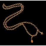 9ct rose gold belcher link chain necklace