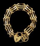 9ct gold four bar gate bracelet
