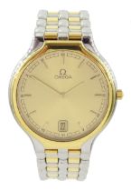 Omega gentleman's gold and stainless steel quartz wristwatch