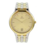 Omega gentleman's gold and stainless steel quartz wristwatch