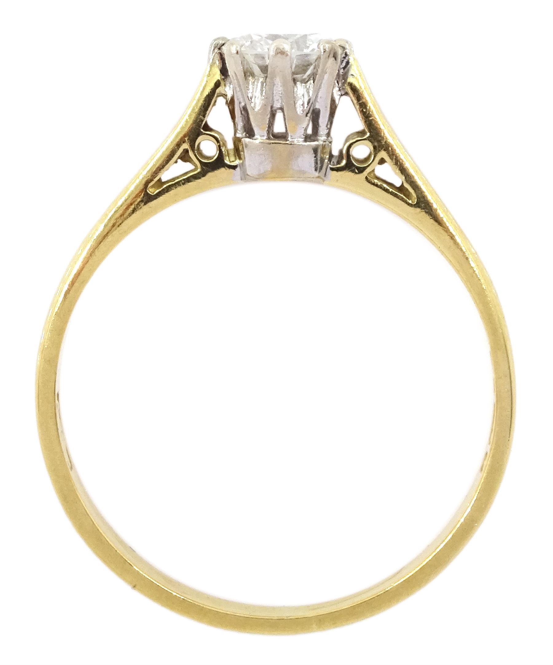18ct gold single stone round brilliant cut diamond ring - Image 4 of 4