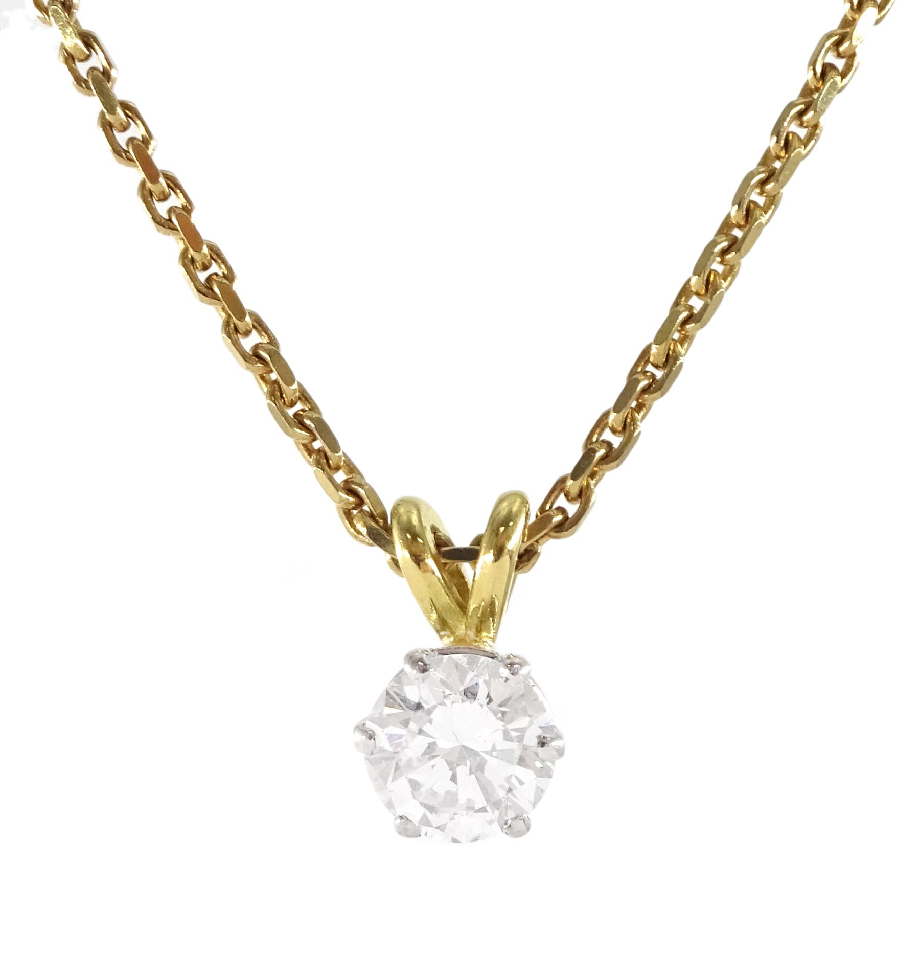 18ct gold round brilliant cut diamond pendant