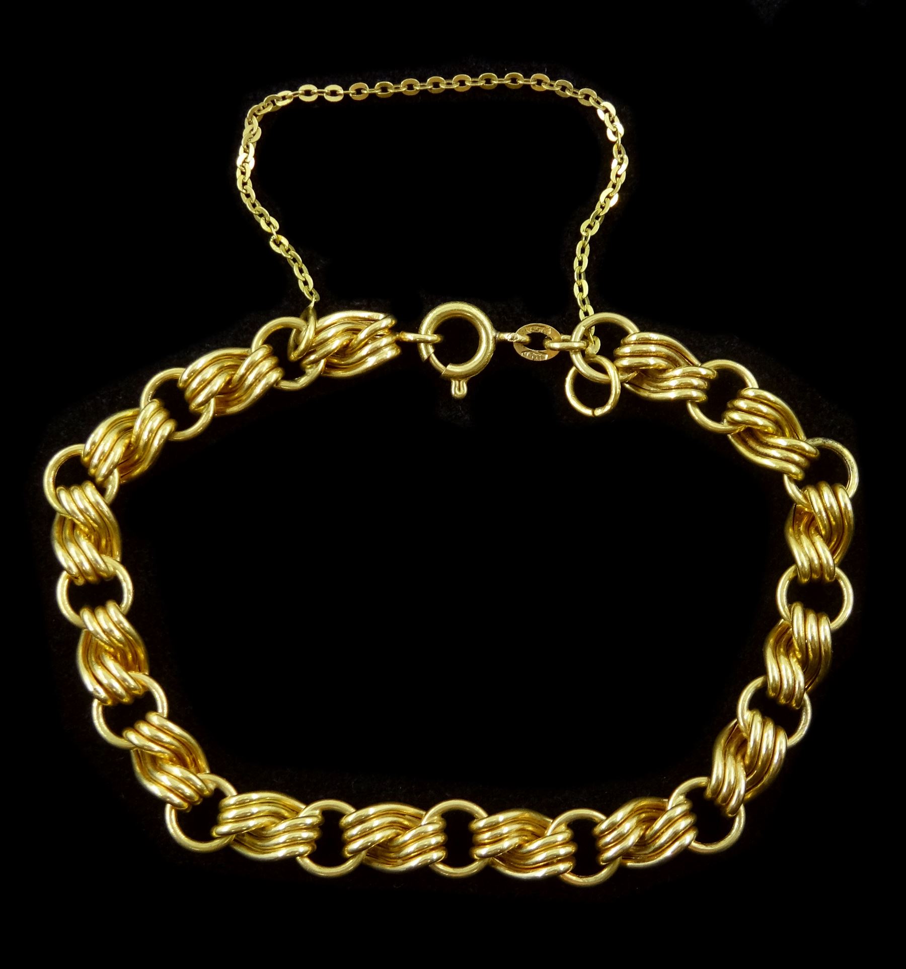 18ct gold fancy twist link bracelet