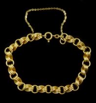 18ct gold fancy twist link bracelet