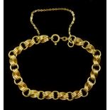 18ct gold fancy twist link bracelet