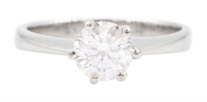 18ct white gold single stone round brilliant cut diamond ring