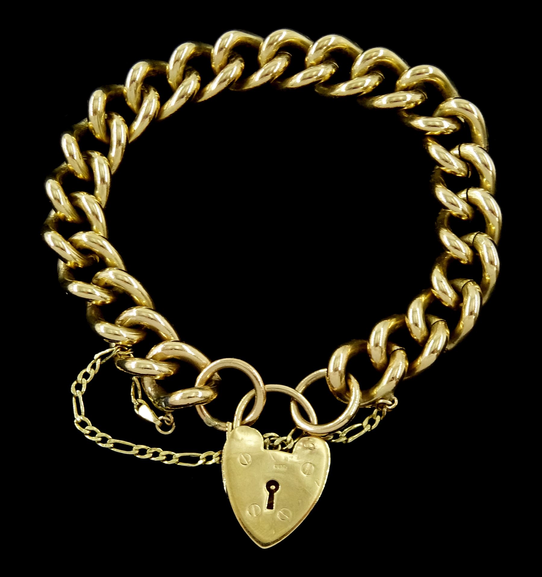 9ct gold curb link chain bracelet