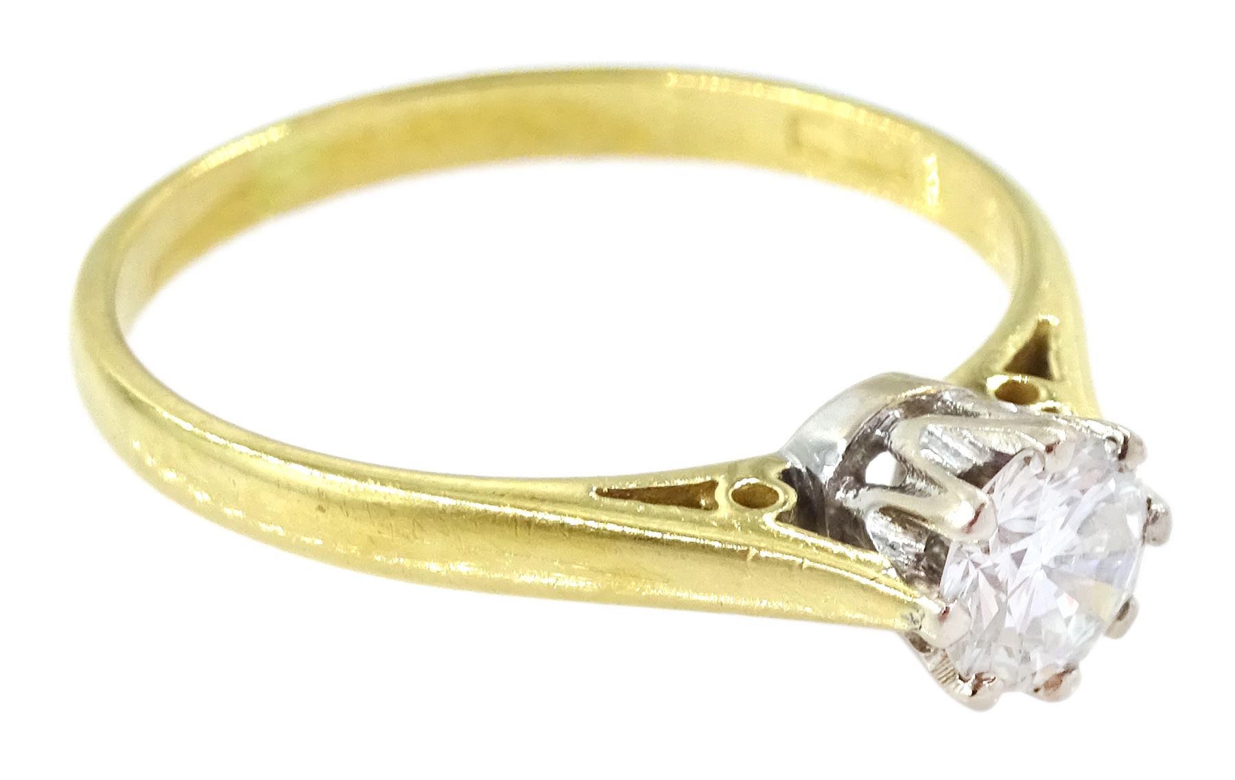 18ct gold single stone round brilliant cut diamond ring - Image 3 of 4