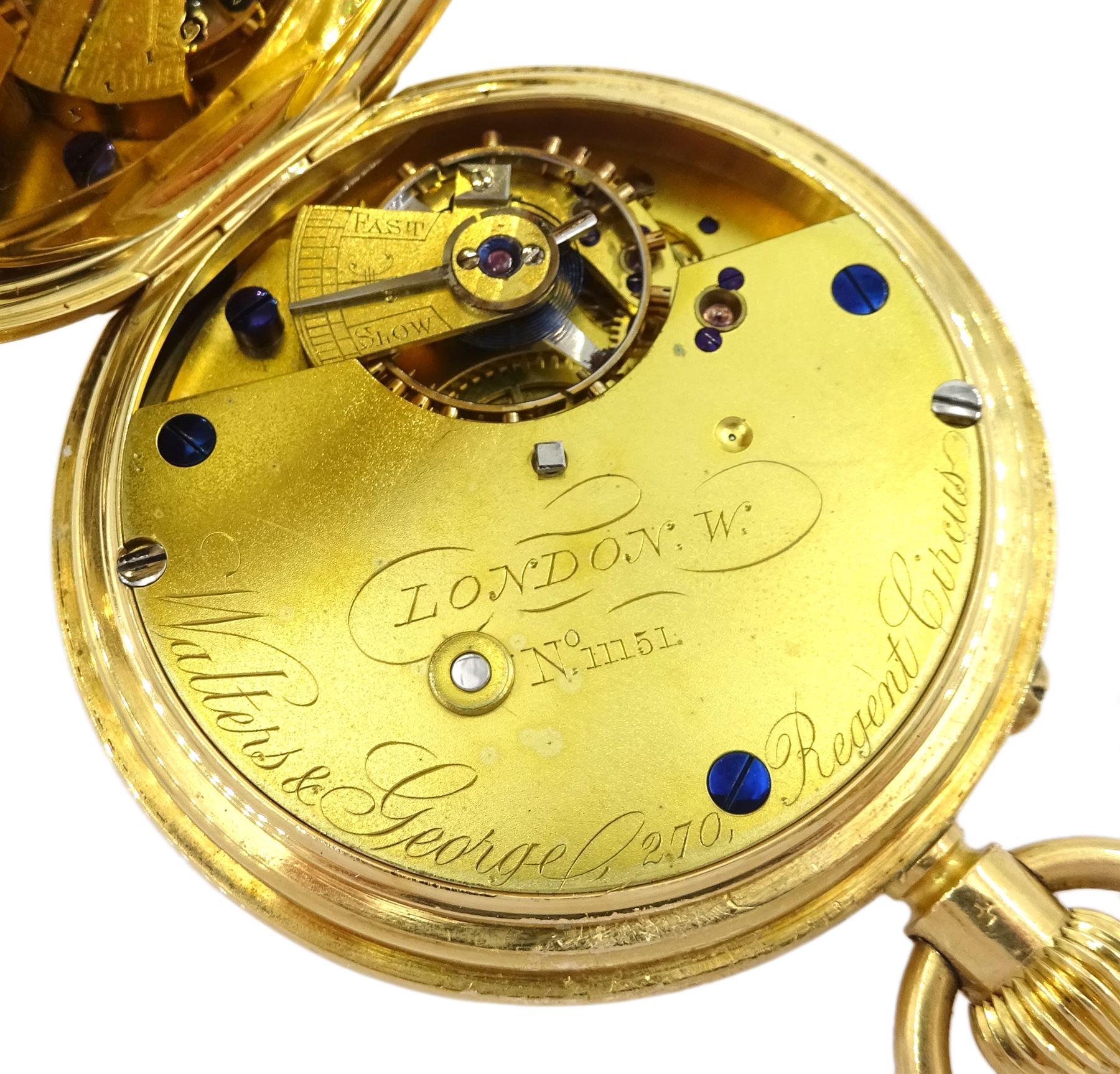 Victorian 18ct gold full hunter keyless lever pocket watch by Walters & George - Image 3 of 4