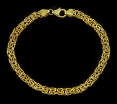 9ct gold flattened Byzantine link bracelet