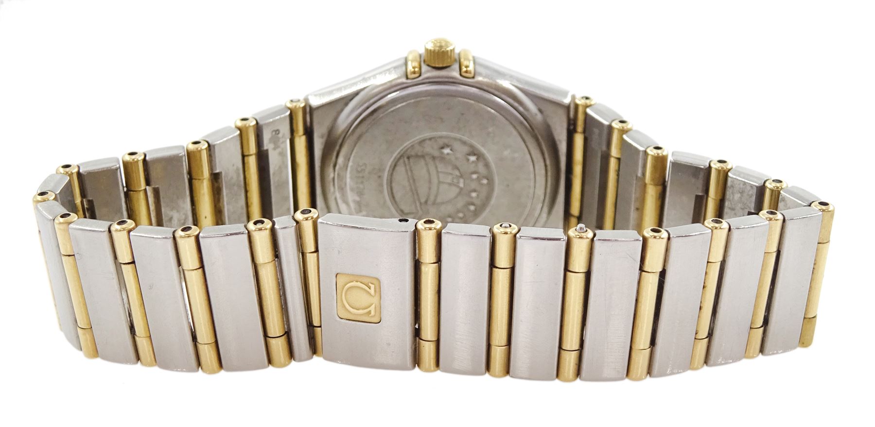 Omega Constellation ladies gold and stainless steel quartz wristwatch - Image 3 of 6