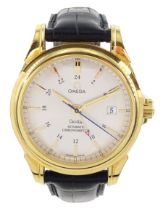 Omega De Ville GMT gentleman's 18ct gold automatic Co-Axial chronometer wristwatch