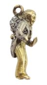 Victorian 18ct gold and silver diamond hump back lucky charm