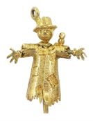 9ct gold articulated scarecrow pendant / charm