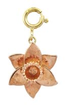 Clogau 9ct rose gold daffodil pendant / charm