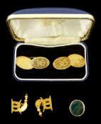 Pair of Middle Eastern 19ct gold cufflinks