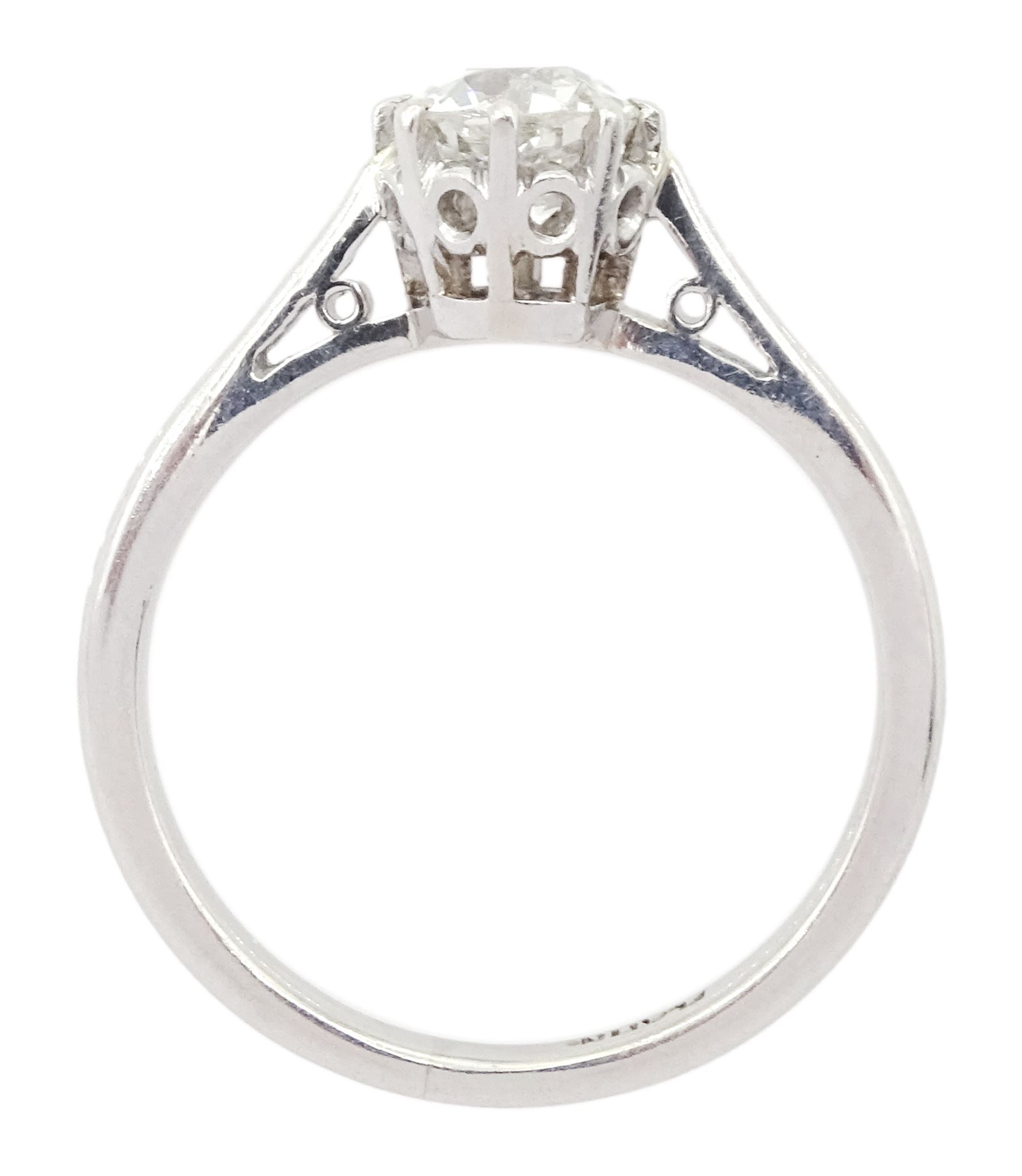 Platinum single stone old cut diamond ring - Image 4 of 4
