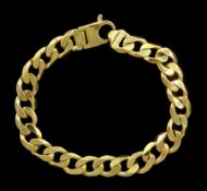9ct gold flattened curb link chain bracelet
