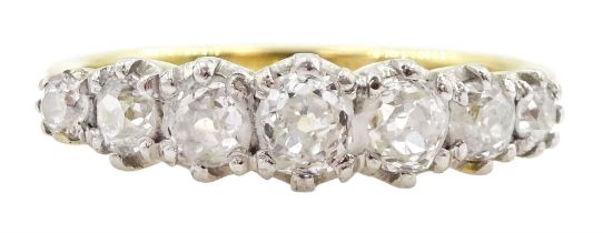 18ct gold graduating seven stone old cut diamond ring