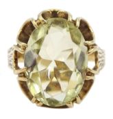 9ct gold single stone oval cut citrine ring
