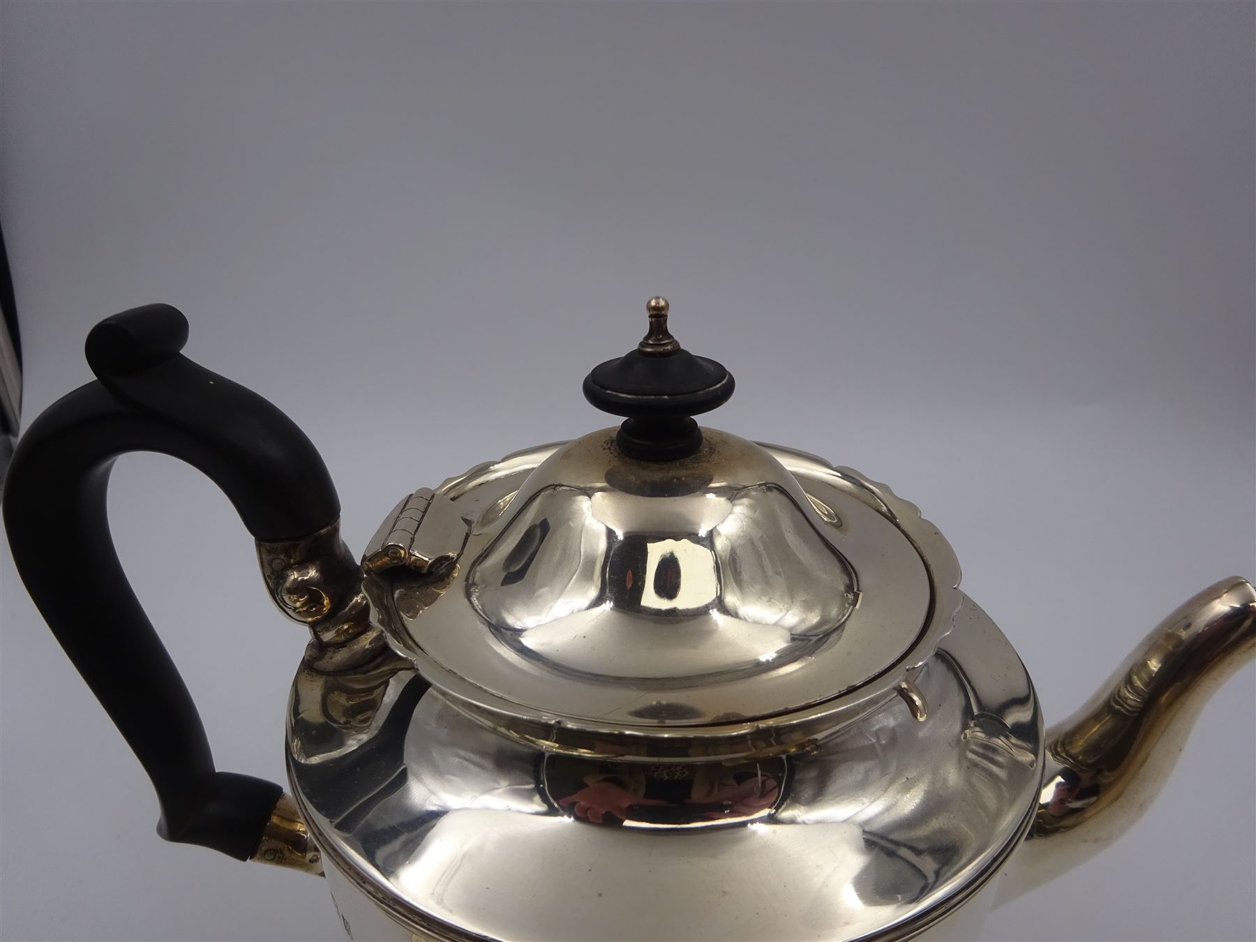 1920s three piece silver tea service - Image 3 of 6
