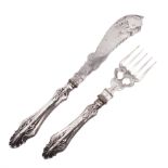 Pair of Victorian silver fish servers