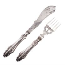 Pair of Victorian silver fish servers