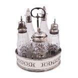 Late 18th century silver cruet stand