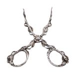 Pair of silver scissor action sugar nips